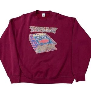 VTG Fruit of the Loom Burgundy WWJD Crewneck Sweatshirt Size XL